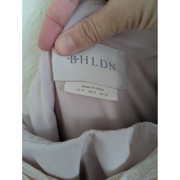 NWT BHLDN Jade Metallic One-Shoulder Maxi Dress size 0 baby pink formal - Picture 8 of 10